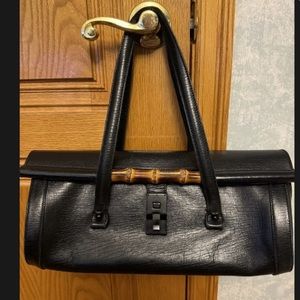 Gucci Vintage Bullet Bag Black Leather with Bamboo Detail, Tom Ford era, EVC